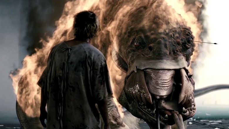 The monster on fire in front of Gang-du