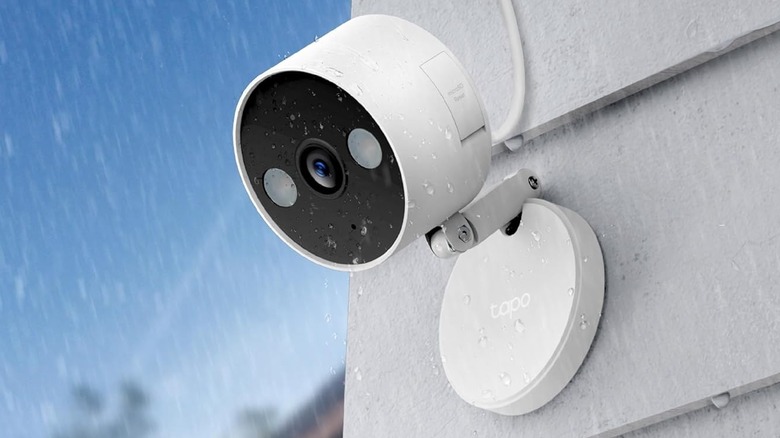 The Tapo C120 security camera mounted outside