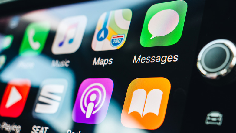 Apple CarPlay app icons on main menu