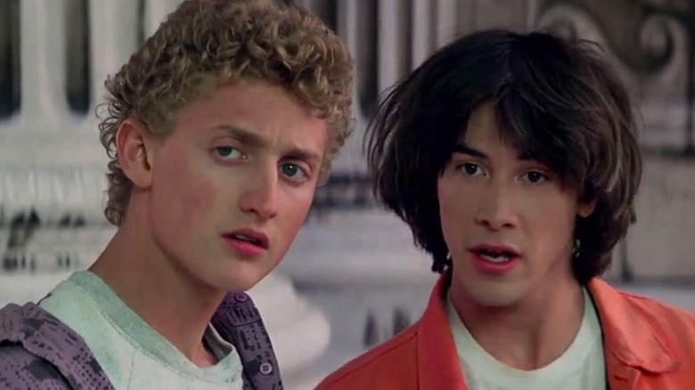 Bill Preston and Ted Logan from Bill & Ted's Excellent Adventure (1989) looking confused