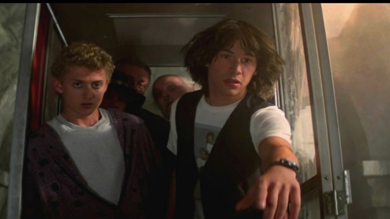 Bill Preston and Ted Logan from Bill & Ted's Excellent Adventure (1989) in a phone booth