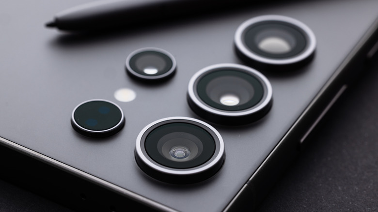 Samsung S24 Ultra close up showing details on the camera system