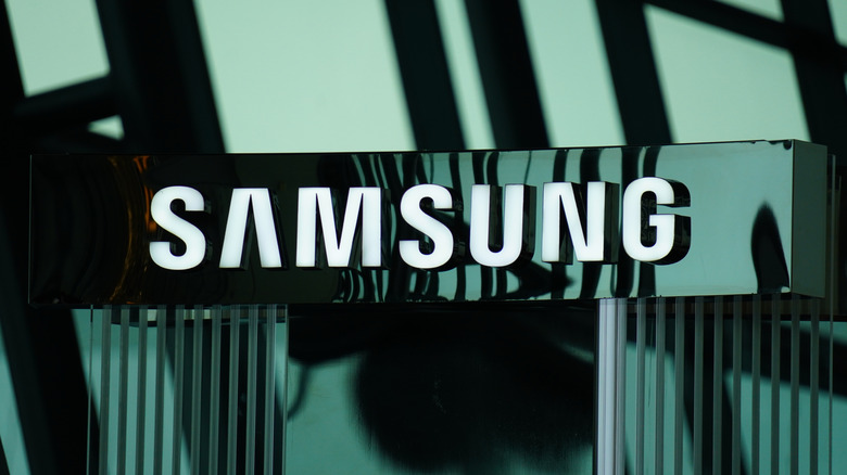 Samsung logo on a building