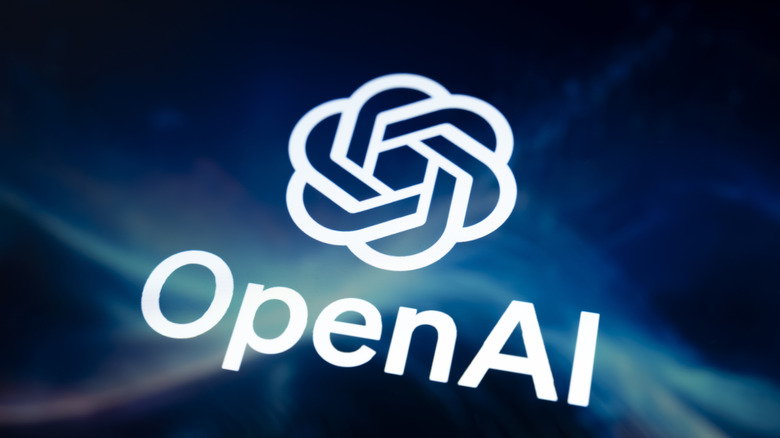 OpenAI logo displayed on a tablet display