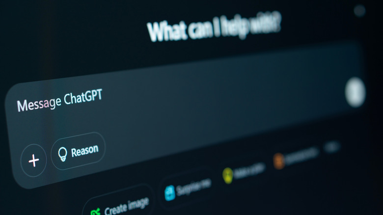 A version of the ChatGPT web app loaded on a computer.