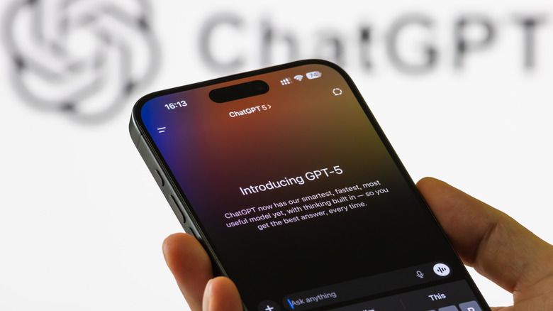 Using ChatGPT (model GPT-5) on an iPhone.