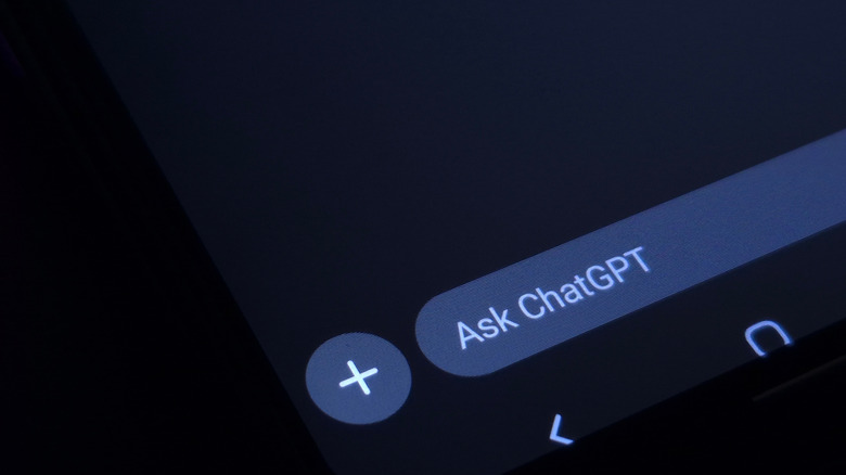ask chatgpt showing in box on smartphone device