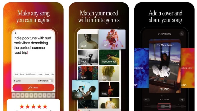 The Suno app for iPhone.