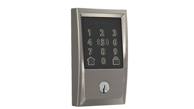 Schlage Encode Plus smart lock with touchscreen keypad and keyhole.