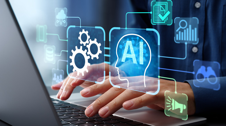 A concept image of a person interacting with AI.