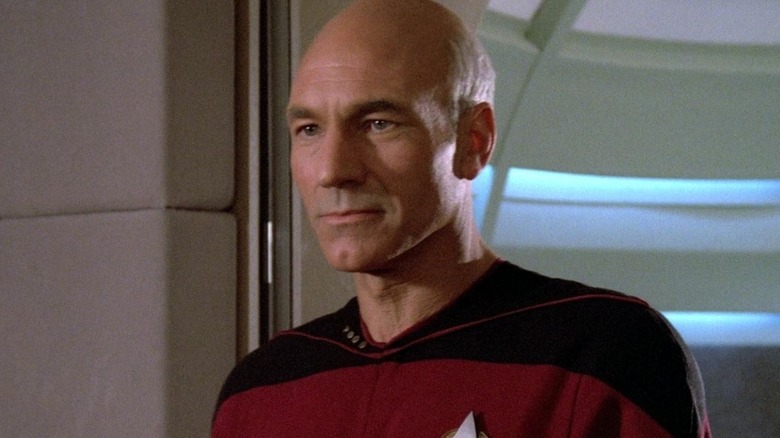 Picard (Patrick Stewart) standing up on 