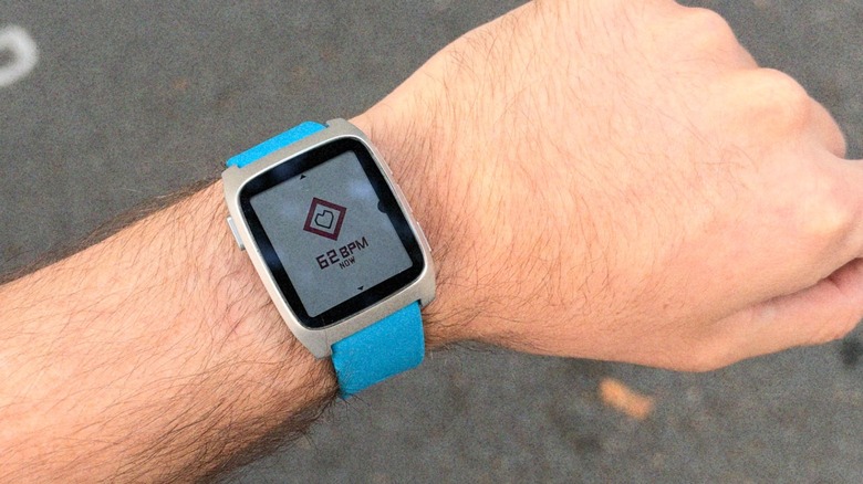 Heart rate sensor on the Pebble Time 2 watch