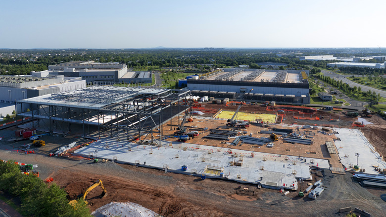 A large data center being constructed