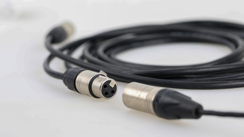 A black XLR cable.