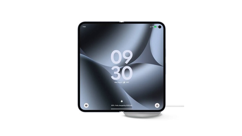 Google's Pixel 10 Pro Fold charging on the new Pixelsnap wireless charger