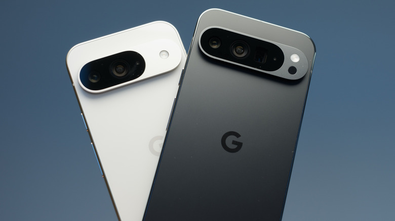 Close-up of two Pixel smartphones side-by-side
