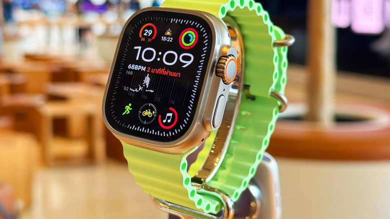 An Apple Watch Ultra 3 on display in a store