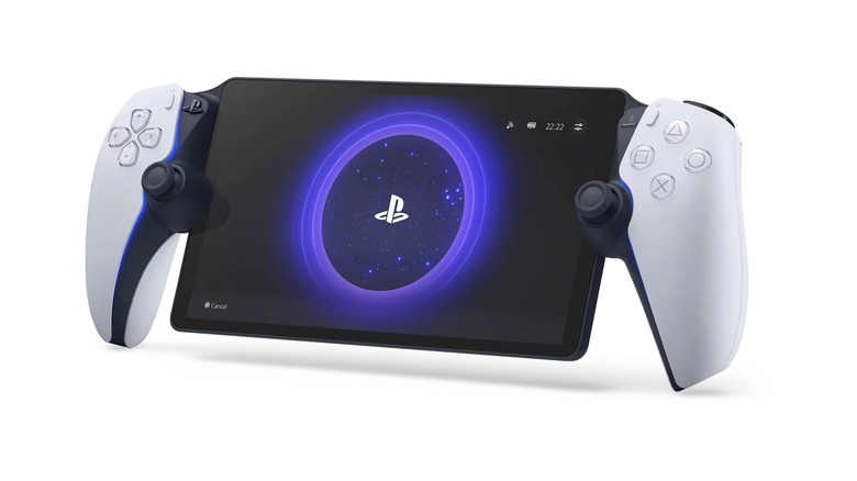 PlayStation Portal handheld gaming computer on a white background