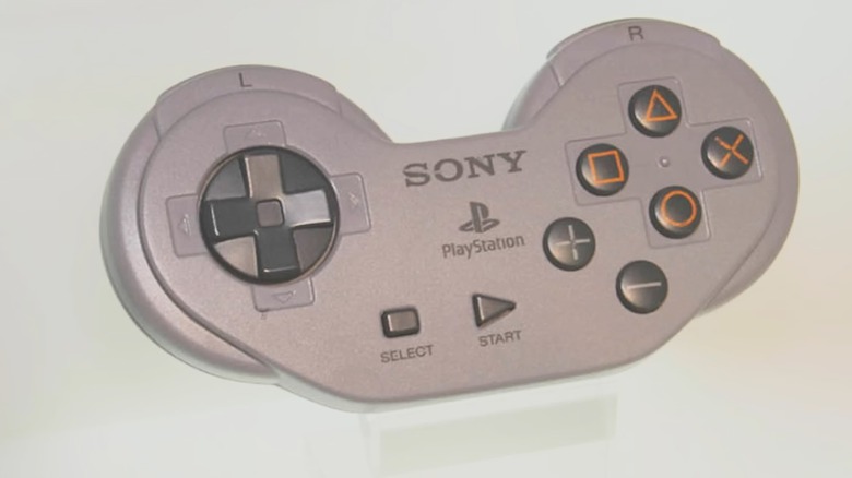 Prototype PlayStation controller in front of a white background