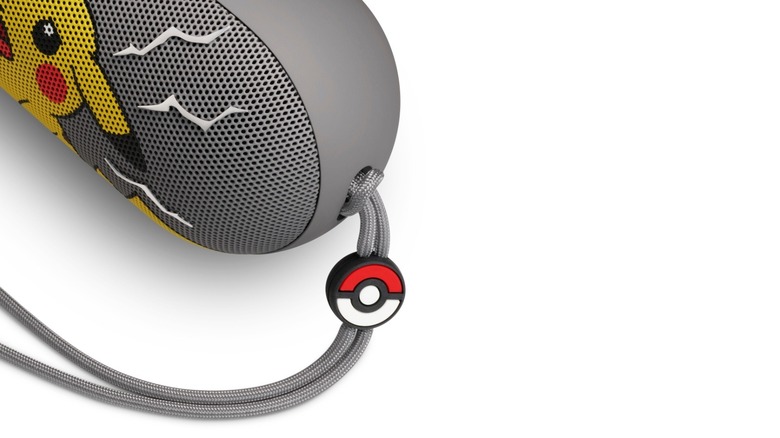 Close-up shot of Beats Pill's Poké Ball charm
