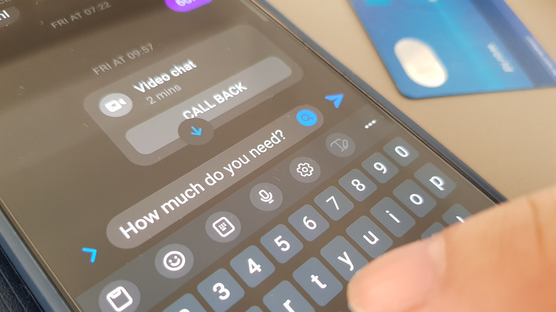 Concept of a scam text conversation