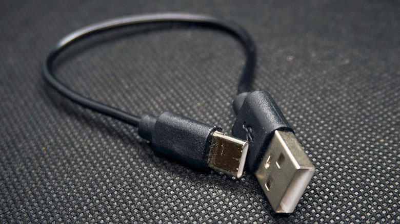 A USB-C to USB-A cable