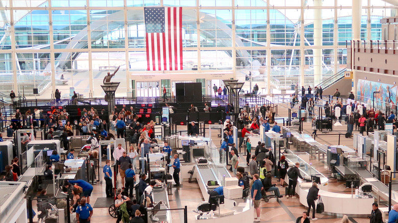 Denver airport TSA security lines that are very busy