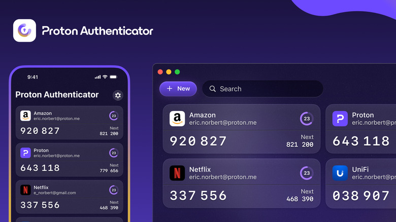 Proton's authenticator app on mobile and desktop computer