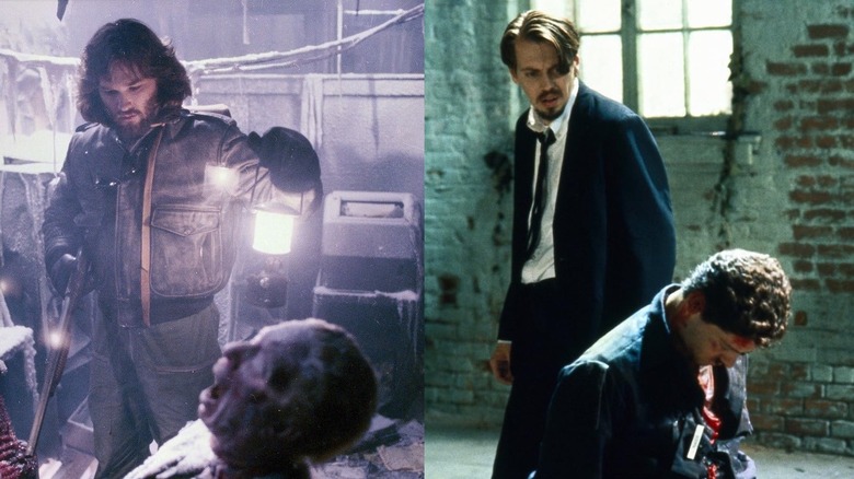 Kurt Russell standing over a body in The Thing and Steve Buscemi standing over Kirk Baltz in Reservoir Dogs