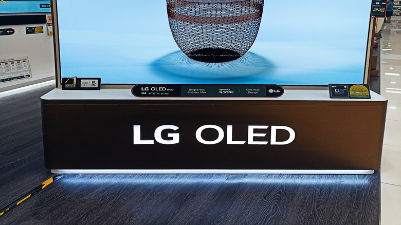 LG OLED TV on display