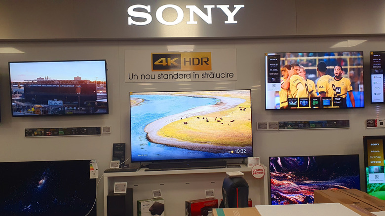Sony TV display in a store