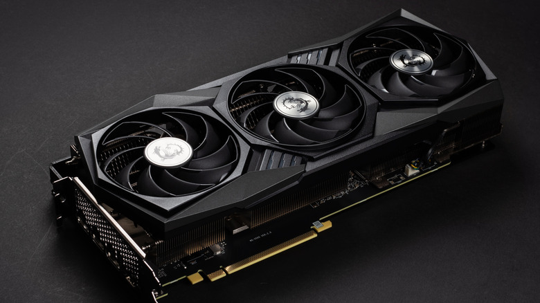 MSI RTX GPU placed on a table