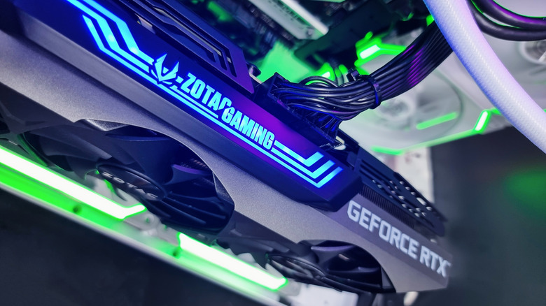 A Zotac RTX GPU installed in a PC
