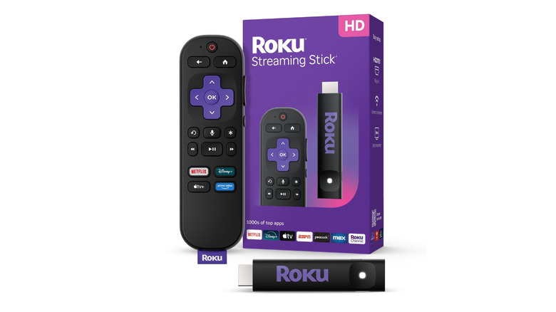 Roku Streaming Stick HD box and remote