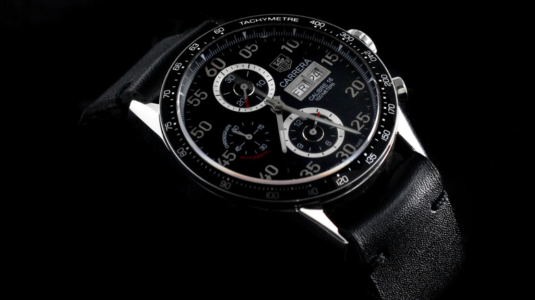 Luxury TAG Heuer Carrera watch in dark background