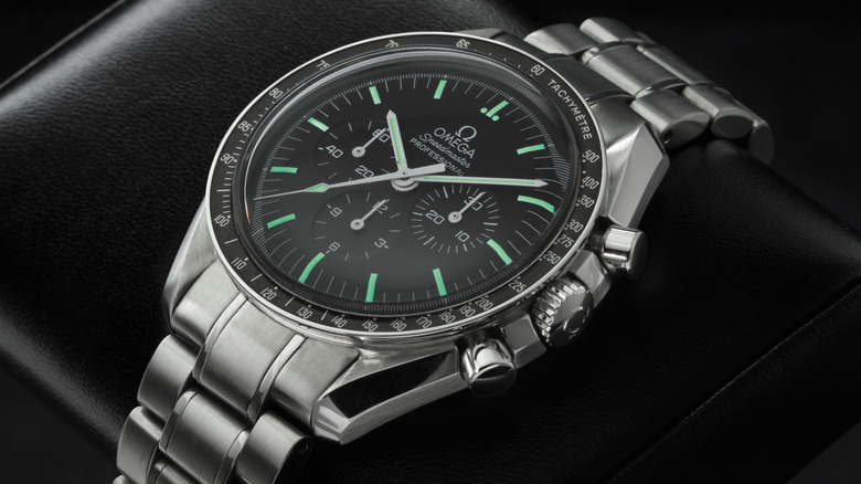 The Omega Speedmaster Profession on display in a box