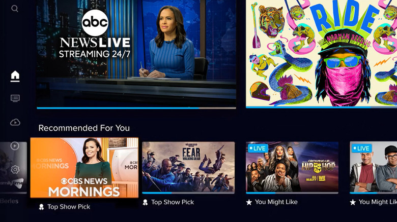 Sling TV home interface