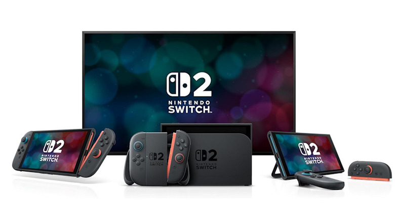 Nintendo Switch 2 in its handheld, port, and television