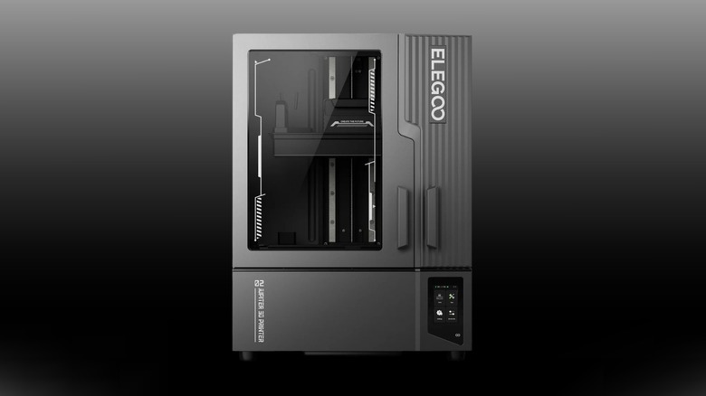 Elegoo Jupiter 2 on a black to white gradient background.