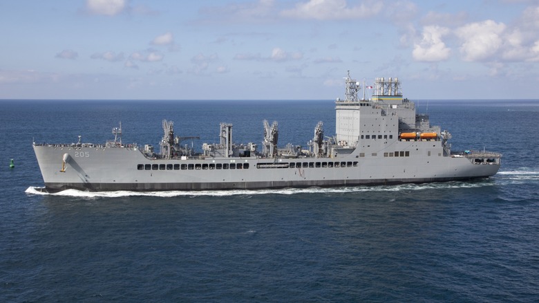 USNS John Lewis T-AO oiler in ocean water