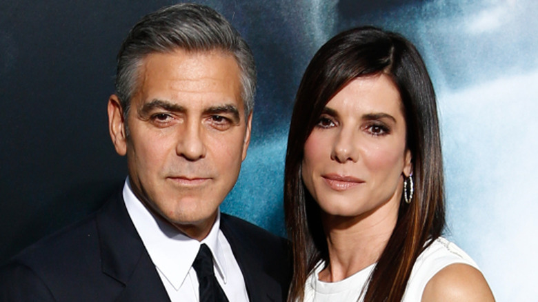 Sandra Bullock and George Clooney at the Gravity premiere in 2013.