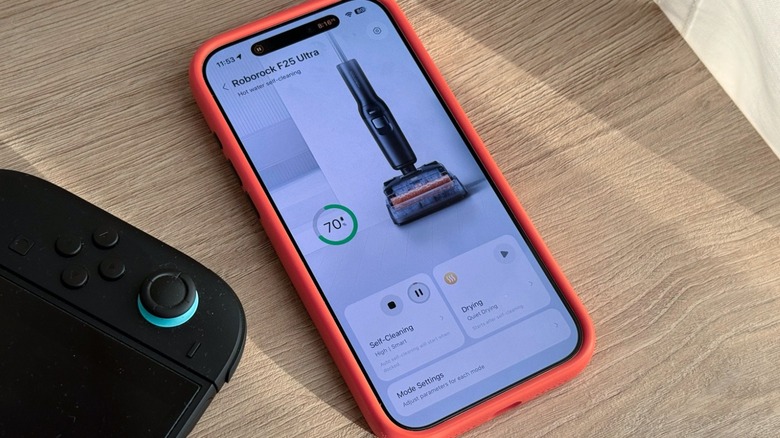 Roborock app displaying the new F25 Ultra vacuum model