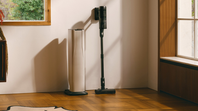 Roborock's new H60 Hub Ultra stick vacuum alongside its dock