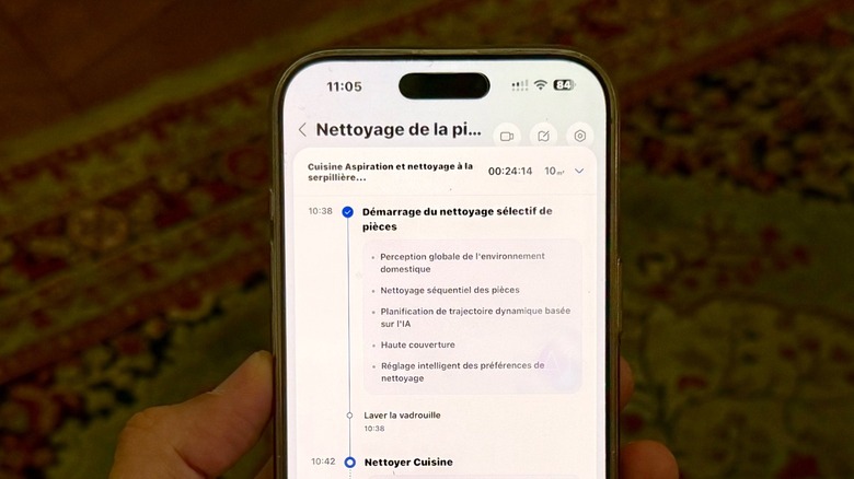 Close-up shot of Roborock's app showing how the robot vacuum performs its cleaning plan