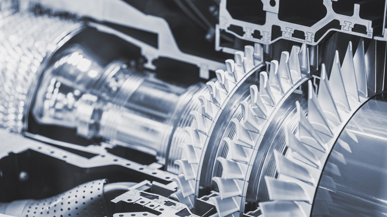 Internal view of gas turbine engine