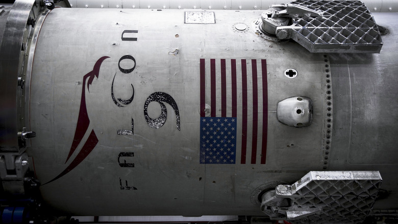 The hull of the Falcon 9 rocket.