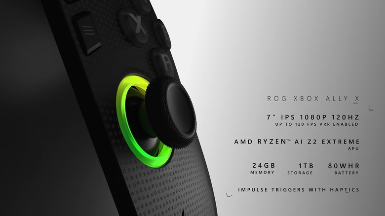 List of specs for the ROG Xbox Ally X