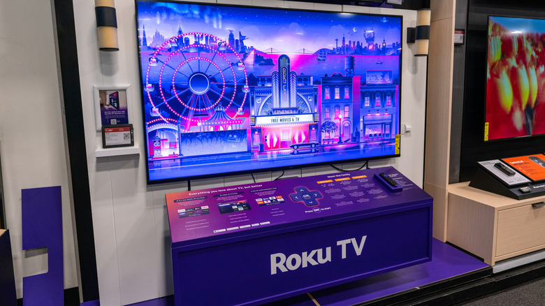 A Roku TV on display