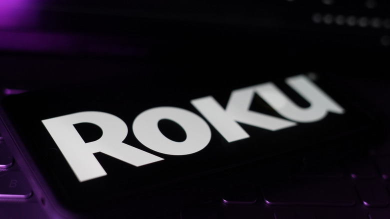 Roku logo on a digital display