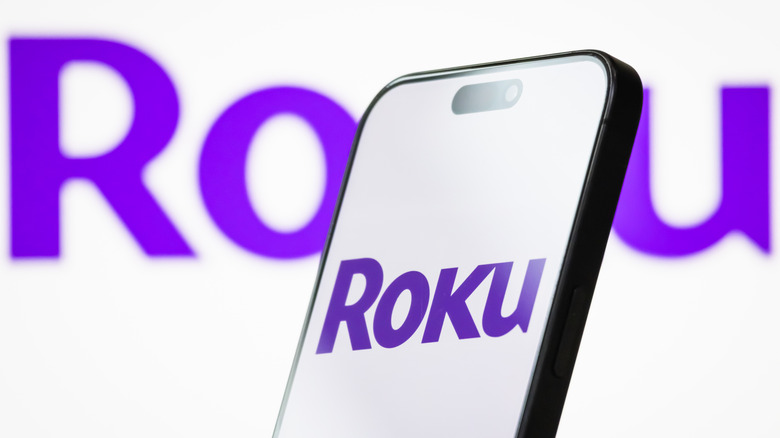 the Roku logo on a smartphone